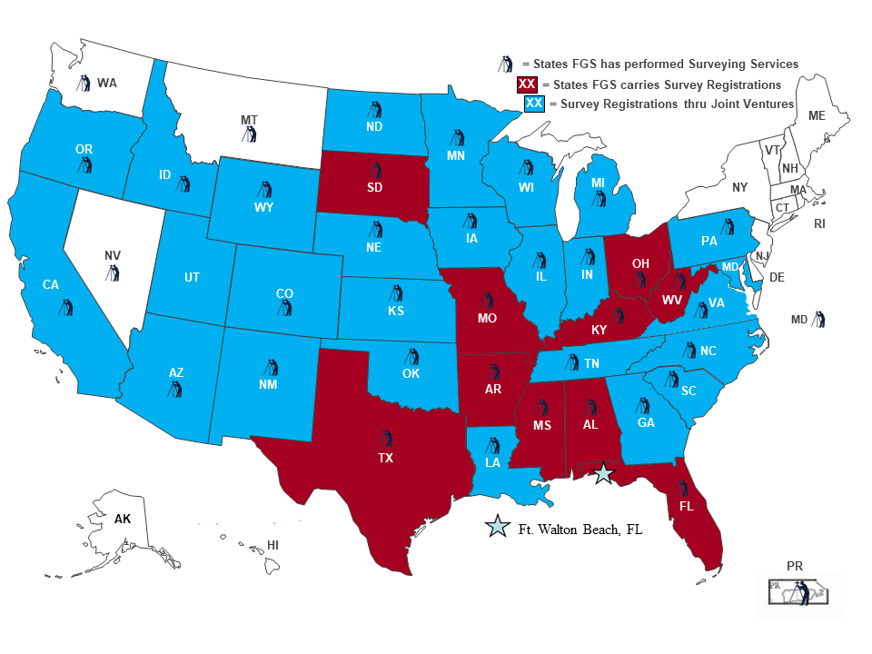 A map of the united states with red and blue colors.